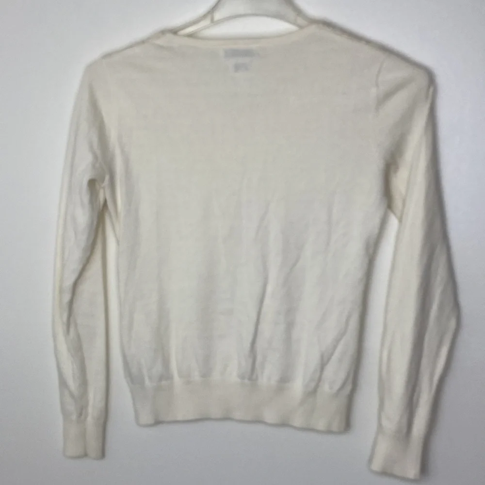 VAN HEUSEN Studio Cream Lace Front Detail Sweater size S
